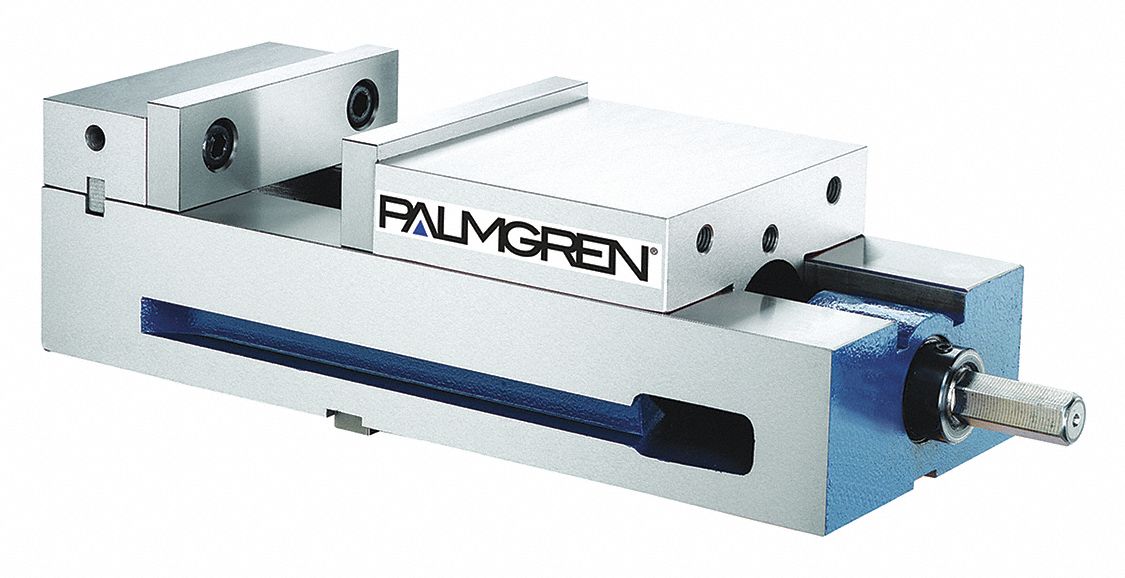 Machine Vise: 6 in Jaw Face Wd, 6 in Max Jaw Opening, 1 3/4 in Throat Dp, Smooth Face