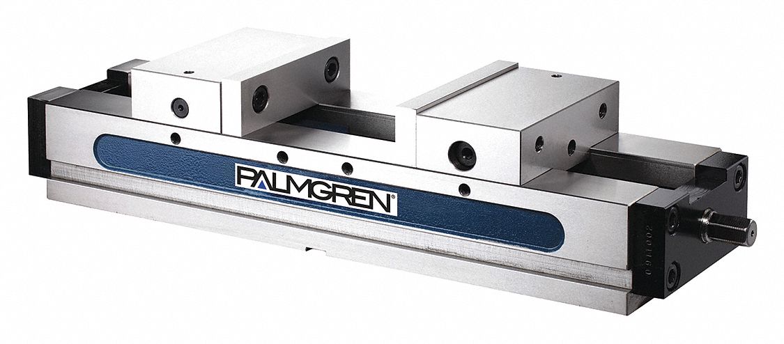 PALMGREN Machine Vise, Dual Force, Slotted Base, 12 23/64 in Jaw ...