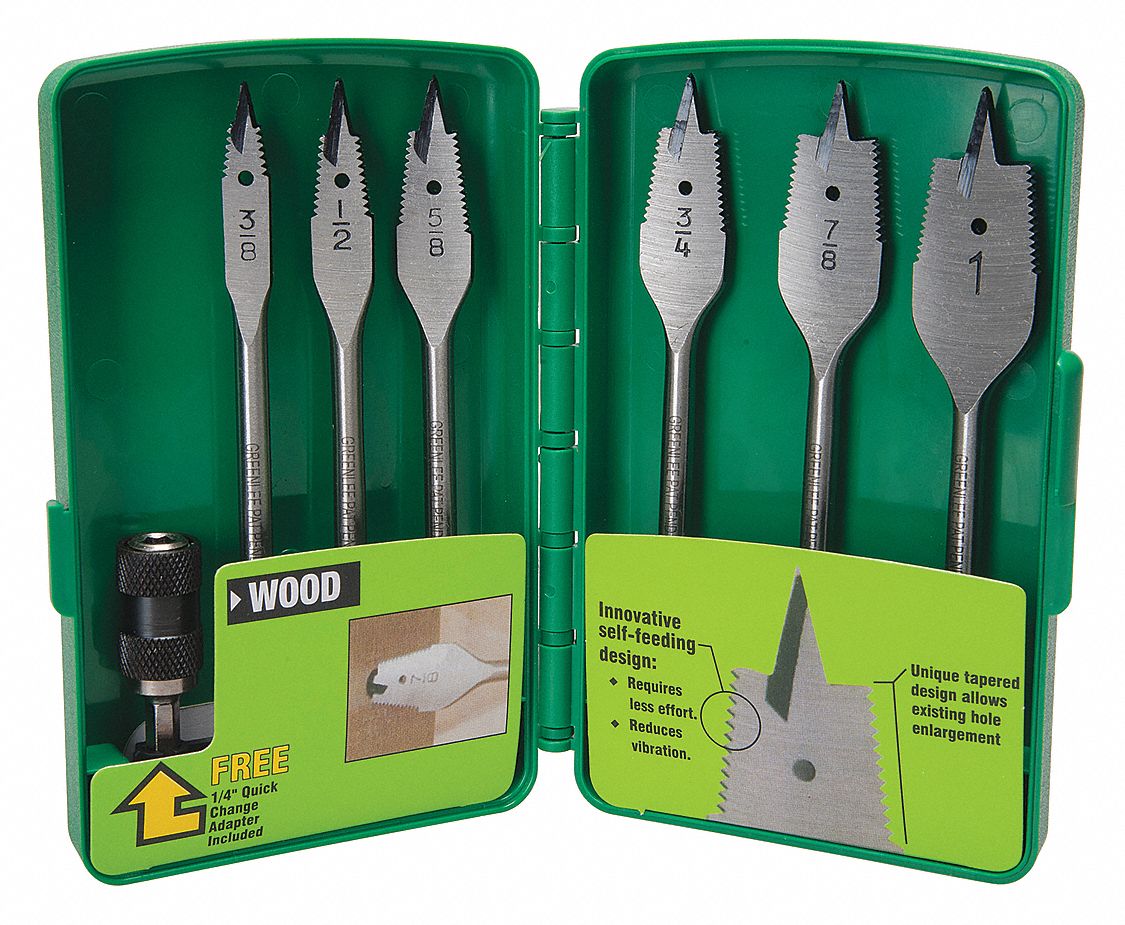 GREENLEE 7PC. Self Feed Wood Drilling Bit Set X 6 1/4 in 35MH9034AR