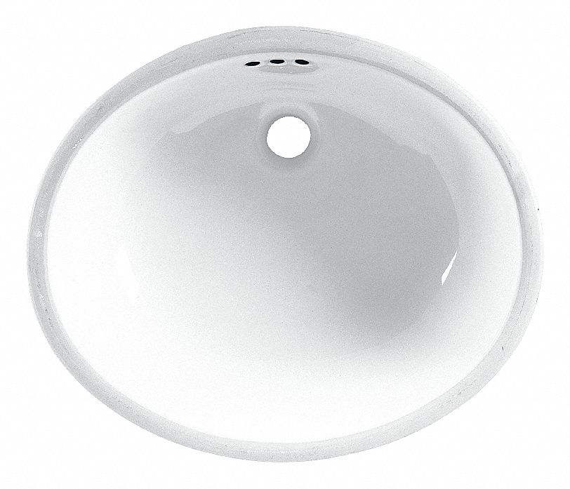 UNDERCOUNTER SINK: AMERICAN STD, OVALYN, WHITE, VITREOUS CHINA, 15¾ IN OVERALL LG