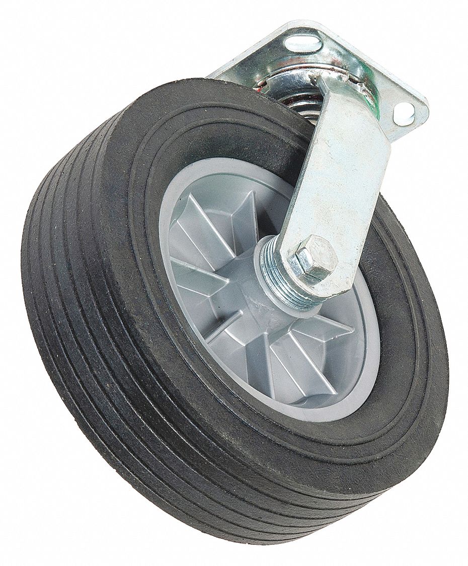 Plate Caster Black Rubber 1 000 lb