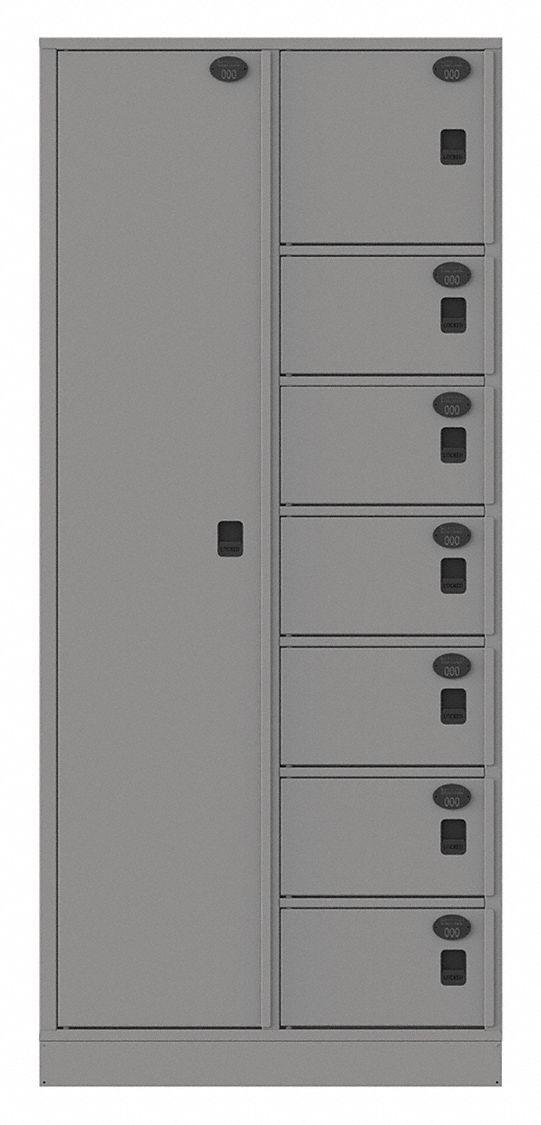 Law Enforcement Evidence Locker: Pass-Through Backing, Keyless Lift Latch, 8 Compartments