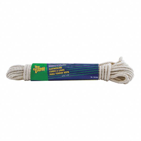 3/16 in Rope Dia, White, Rope - 35MN88
