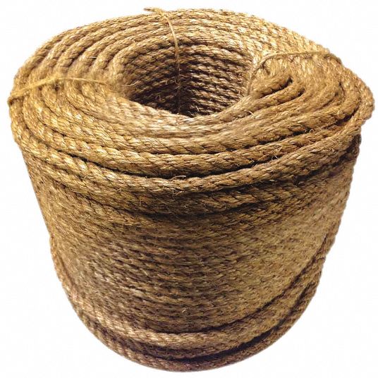 3/8 in dia. Nylon All Purpose Rigging Rope, White, 600 ft - Grainger