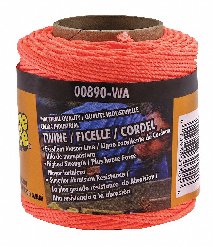 APPROVED VENDOR TWINE,NYLON,#18,250 FT.,ORANGE - Ropes - WWG35MP19