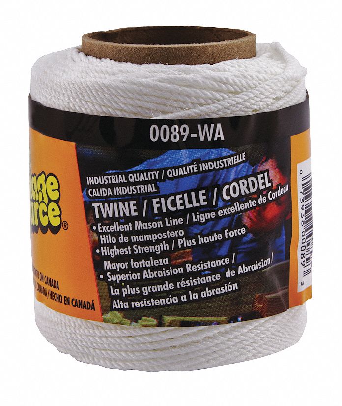 TWINE, TWISTED, 20 LB WORKING LOAD LIMIT, SPOOL, 1/16 IN DIAMETER, 250 FT OVERALL L