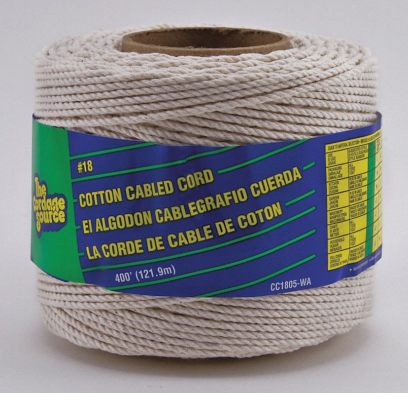 TWINE, TWISTED, 20 LB WORKING LOAD LIMIT, SPOOL, 1/16 IN DIAMETER, 400 FT OVERALL L