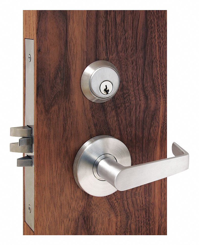 Door Lockset: Chrome, ADA Compliant, Electrical
