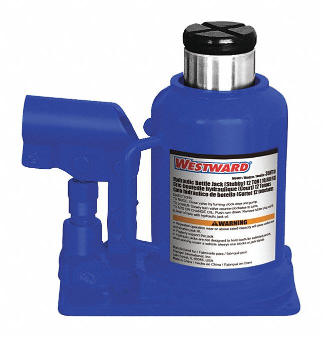 WESTWARD, Bottle Jack, Steel, HighClearance Bottle Jacks 35MT10