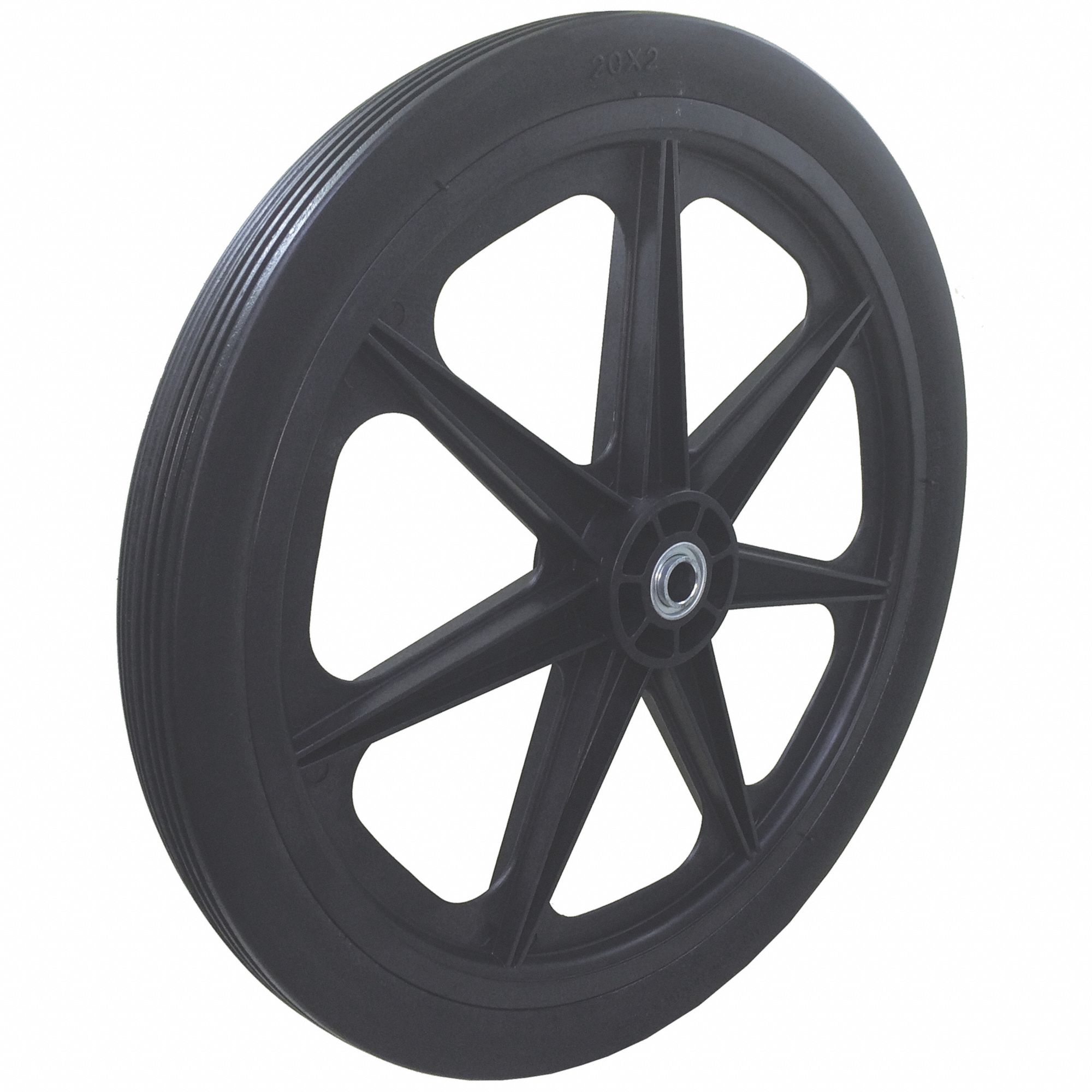 35NC08 - Flat Free Wheel Polyurethane 250lb Black