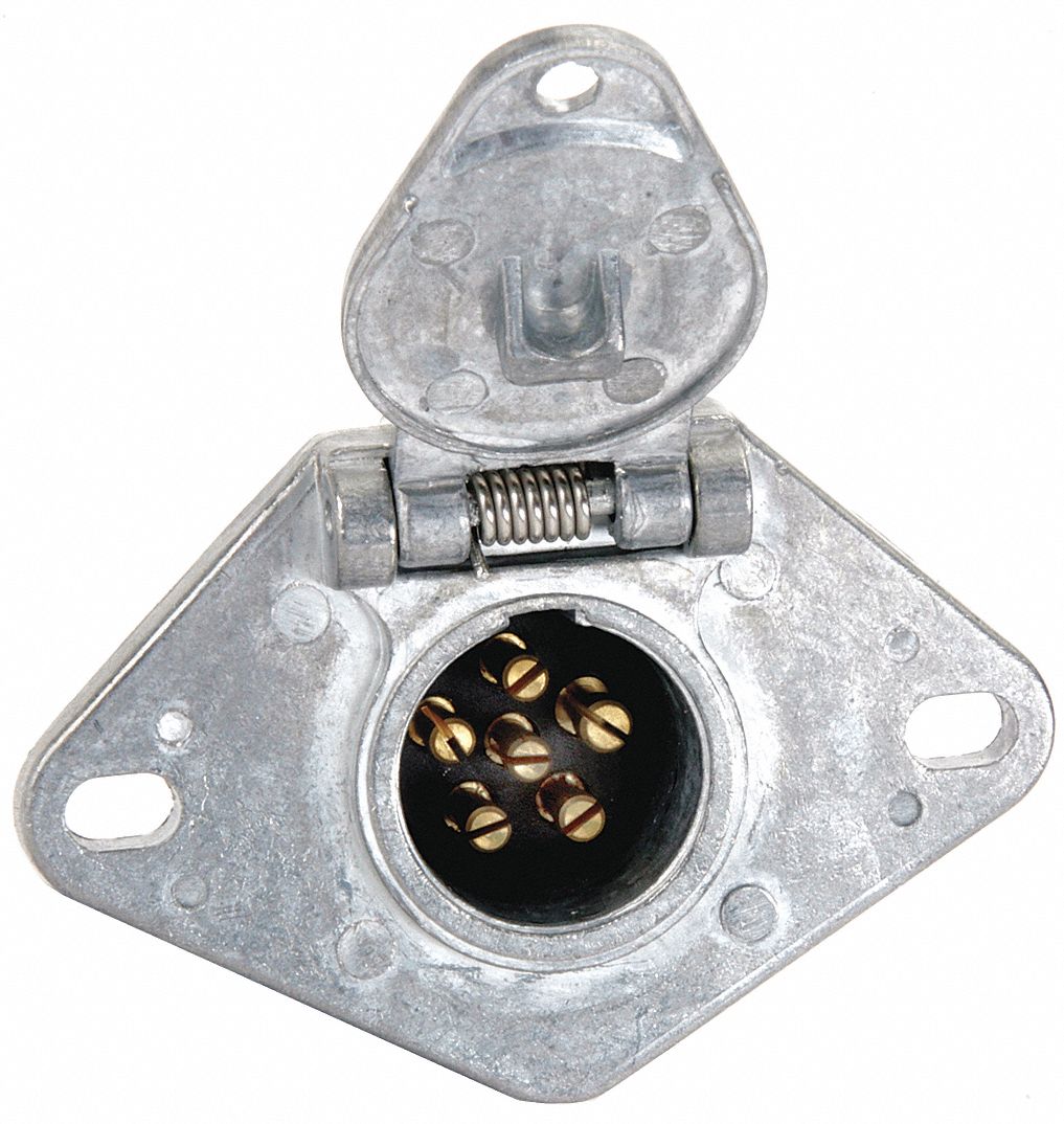 VELVAC Trailer Connector Socket 6Way, Plastic, 6 Conductor Wire 35NL09055052 Grainger