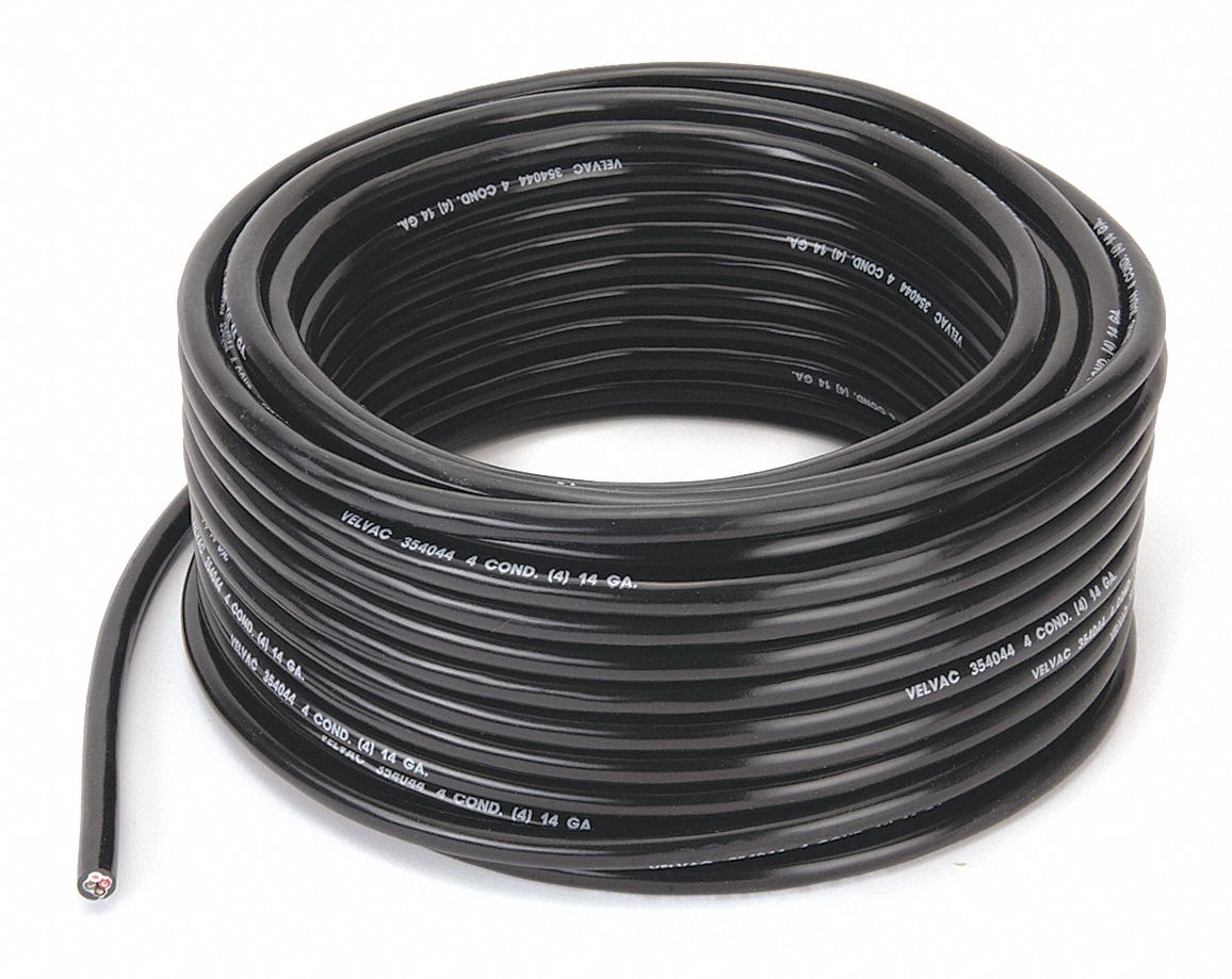 VELVAC Trailer Cable, Number of Conductors 4, 14 AWG, PVC, 100 ft., Black - 35NL24|050001 - Grainger