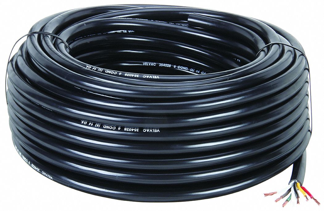 VELVAC TRAILER CABLE,14 AWG,6 COND,100 FT,BLACK - Automotive Wire and Cable  - WWG35NL26