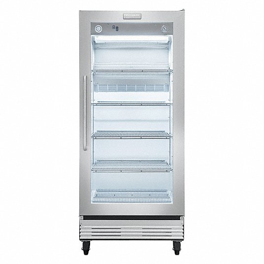 Refrigerator, Commercial, Stainless Steel, 32 in Overall Width, 18.0 cu ft Refrigerator Capacity