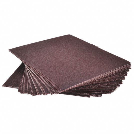 ARC ABRASIVES Sandpaper Sheet, 100 Grit, Aluminum Oxide, 11 in Length, 9 in Width, Fine 35NM85