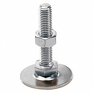 LEVELLING MOUNT, PLAIN BASE, HEX, M10 X 1 1/2 IN THREAD, 3.94 IN X 111 MM X 1.97 IN, ZINC, ST S
