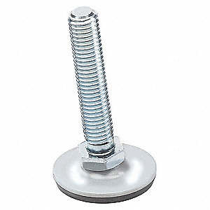 LEVELLING MOUNT, HEX, PAD BASE, M8 X 1 1/4 IN THREAD, 1.97 IN X 64 MM X 1.57 IN, ZINC, ST, RBR