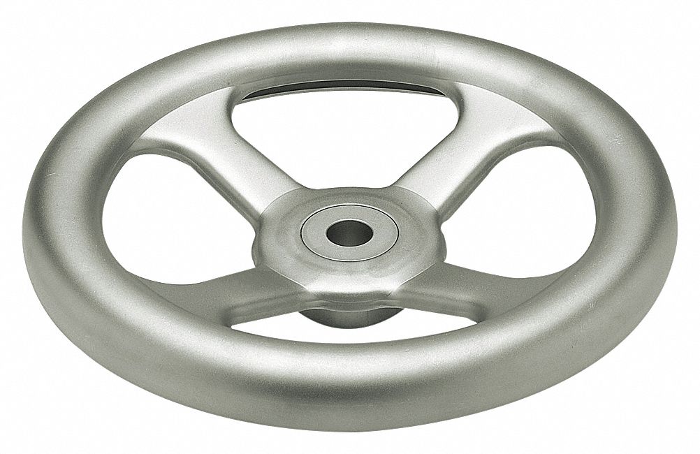 THREE SPOKED HANDWHEEL, NO REVOLVING HANDLE, 15.75 IN, 24 MM, STAINLESS STEEL