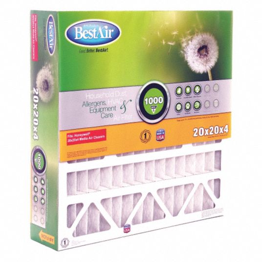 BESTAIR PRO Furnace Air Cleaner Furnace Air Cleaner Filter, 20x20x5, MERV 8, Standard Capacity