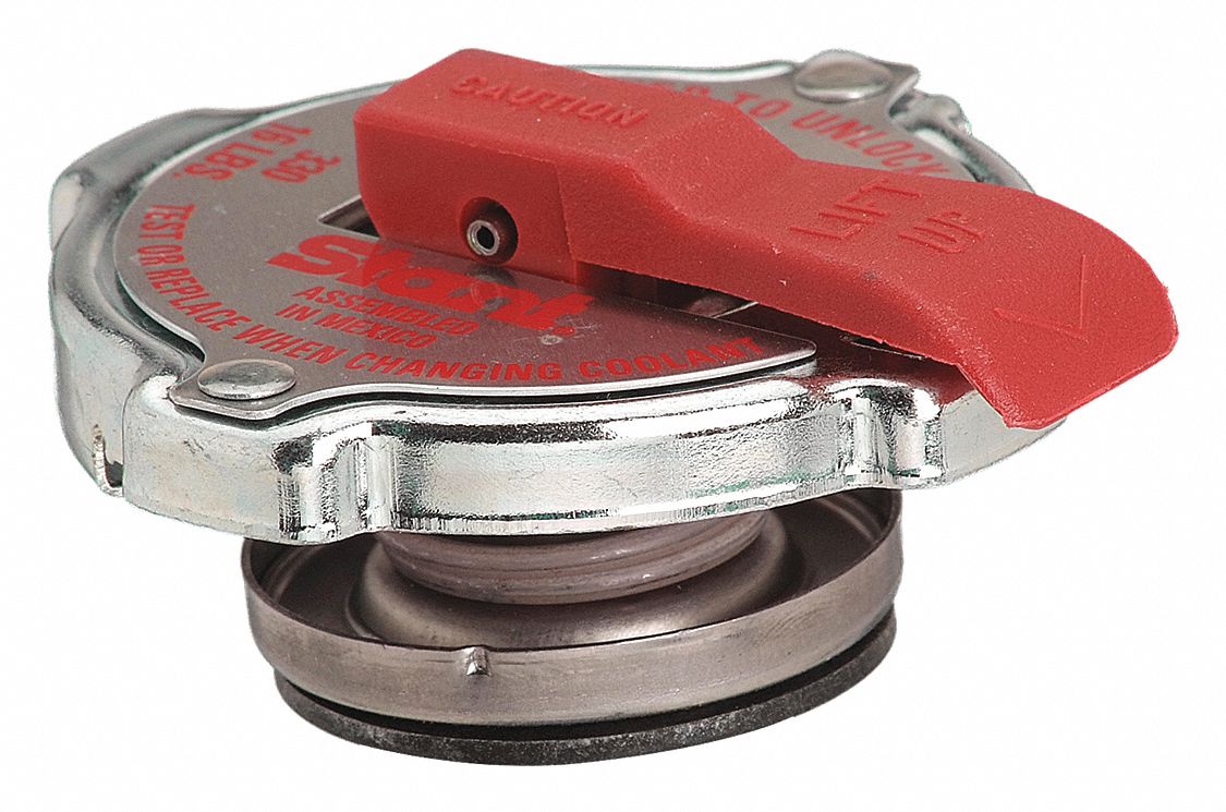 STANT Safety Radiator Cap, Cam-On, 16 psi, 14 to 18 lb Pressure Range, Metal, Locking No 