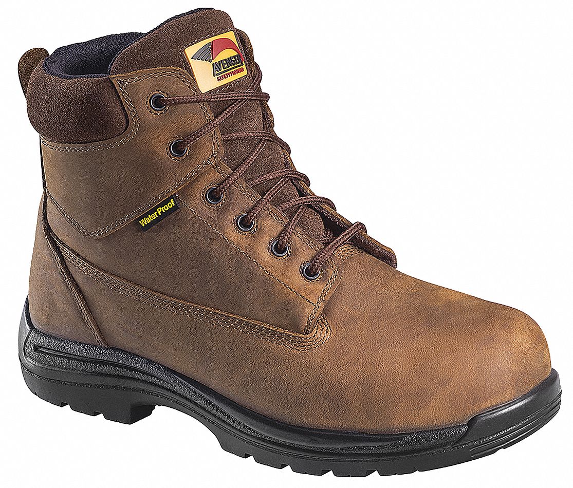 6 in Work Boot, 8, W, Men's, Brown, Composite Toe Type, 1 PR - Grainger