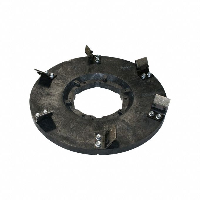 Mastic Abrasive Pad: 15 in Dia, 25 Grit, 600 RPM Max Speed, Counterclockwise, Dry/Wet