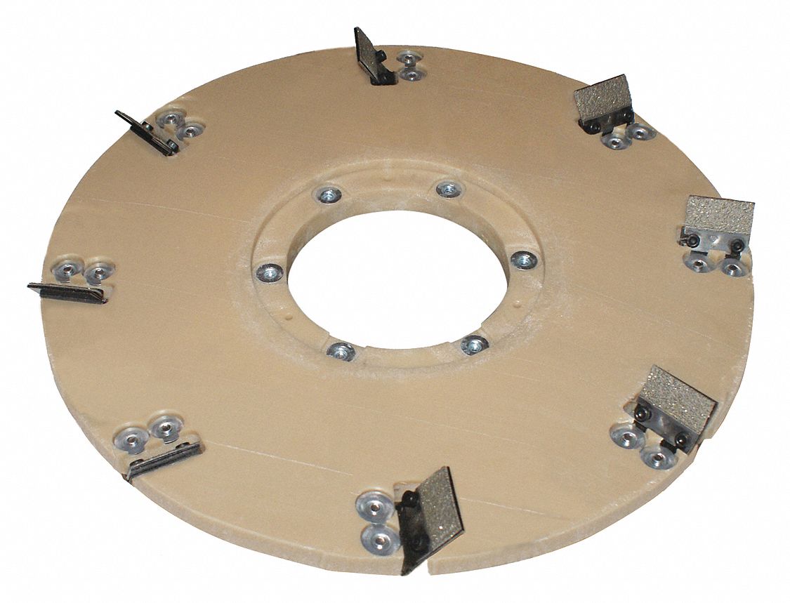 Mastic Abrasive Pad: 17 in Dia, 25 Grit, 600 RPM Max Speed, Counterclockwise, Dry/Wet