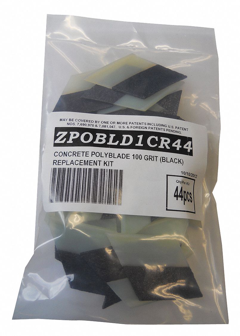 Polishing Replacement Kit: 2 in Dia, 100 Grit, 600 RPM Max Speed, Dry/Wet, 44 PK