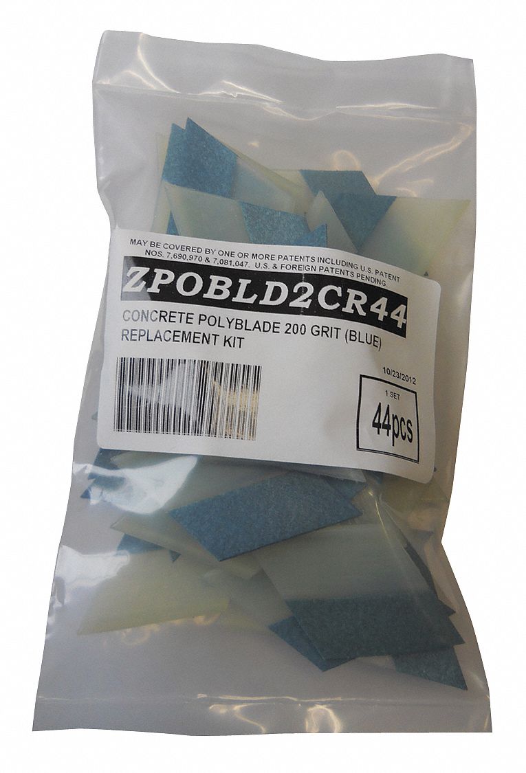 Polishing Replacement Kit: 2 in Dia, 200 Grit, 600 RPM Max Speed, Dry/Wet, 44 PK