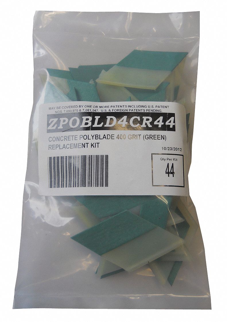 Polishing Replacement Kit: 2 in Dia, 400 Grit, 600 RPM Max Speed, Dry/Wet, 44 PK