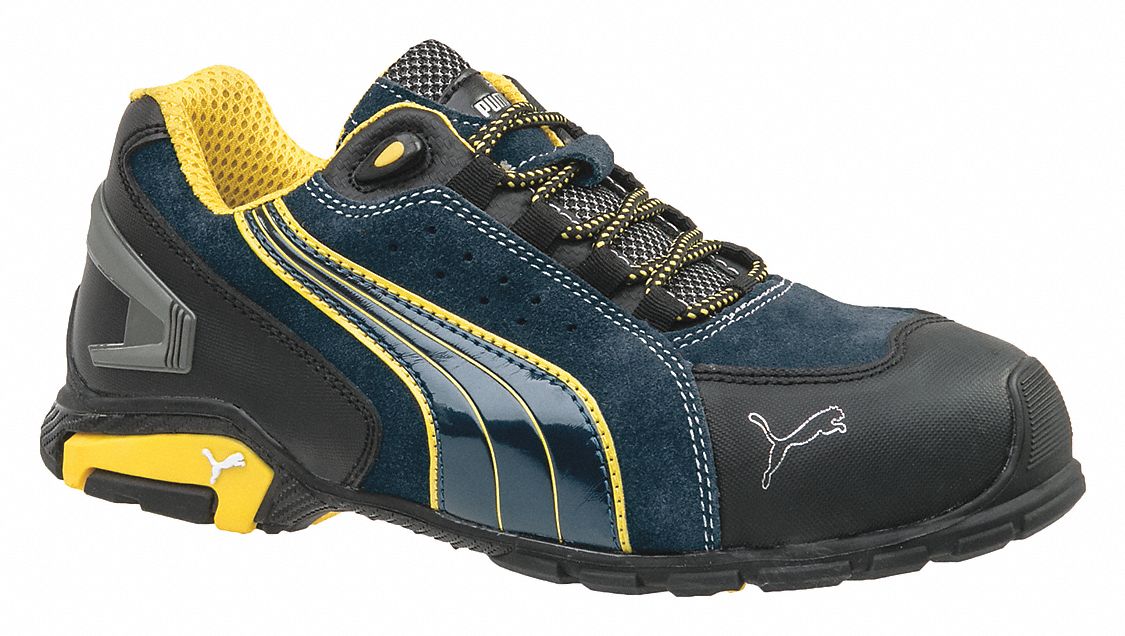 Athletic Shoe, 9, EEE, Men's, Blue/Yellow, Aluminum Toe Type, 1 PR ...