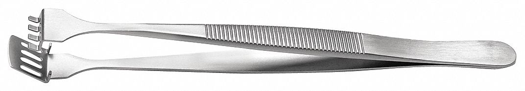 Tweezers: Wafer, 4 3/4 in Lg, Good Corrosion Resist to Most Chemicals, Salts and Acids