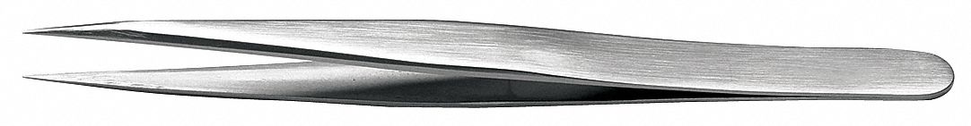 Tweezers: Boley, 5 in Lg, Good Corrosion Resist to Most Chemicals, Salts and Acids
