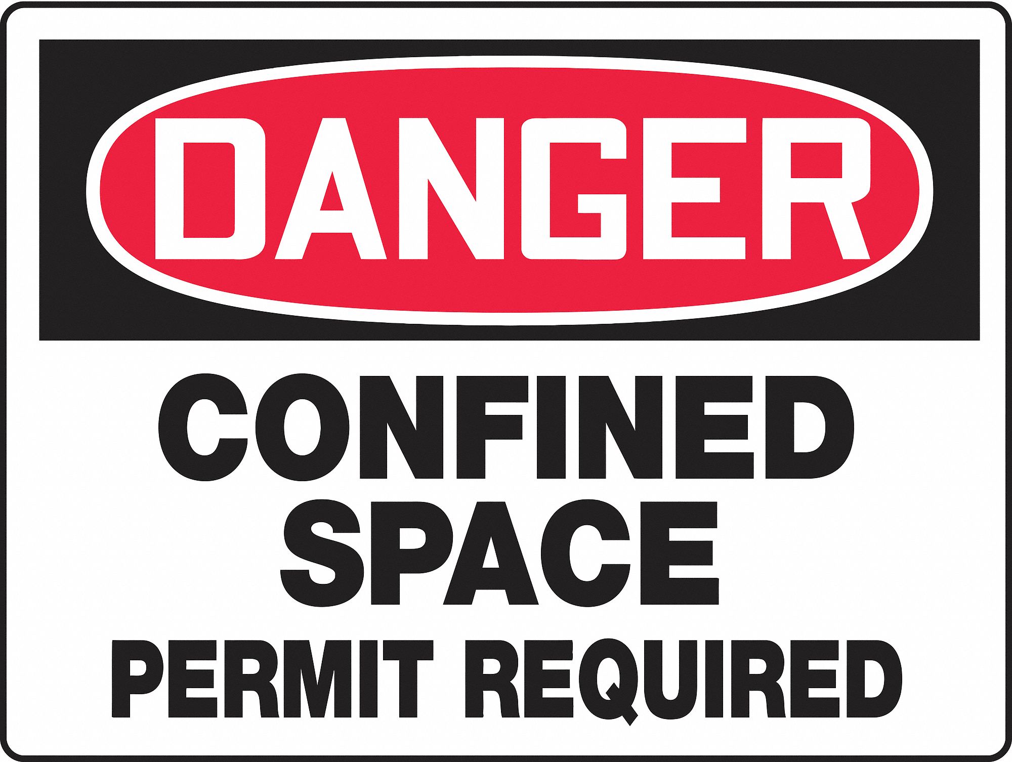 ACCUFORM SIGNS Danger Sign,Confined Space Permit,24 x36   Danger Signs   35R604|MCSP137VP