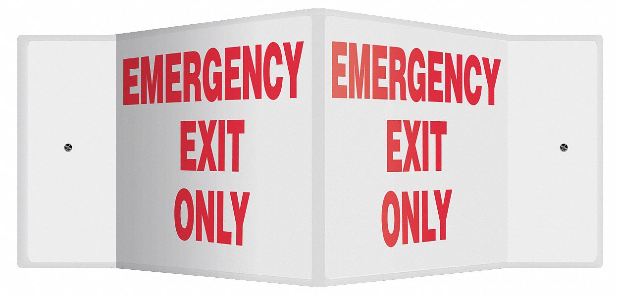 V-SHAPE PROJECTION SIGN, PLASTIC, 18 IN WIDTH, 8 IN HEIGHT, DOUBLE-SIDED