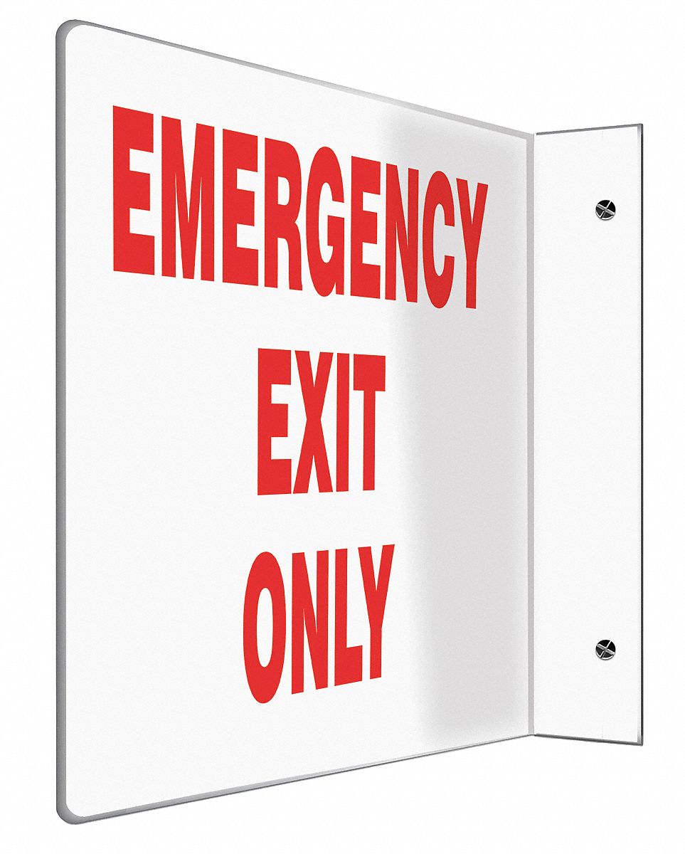 PANN, EMERG EXIT ONLY,8X12, ROU/BL