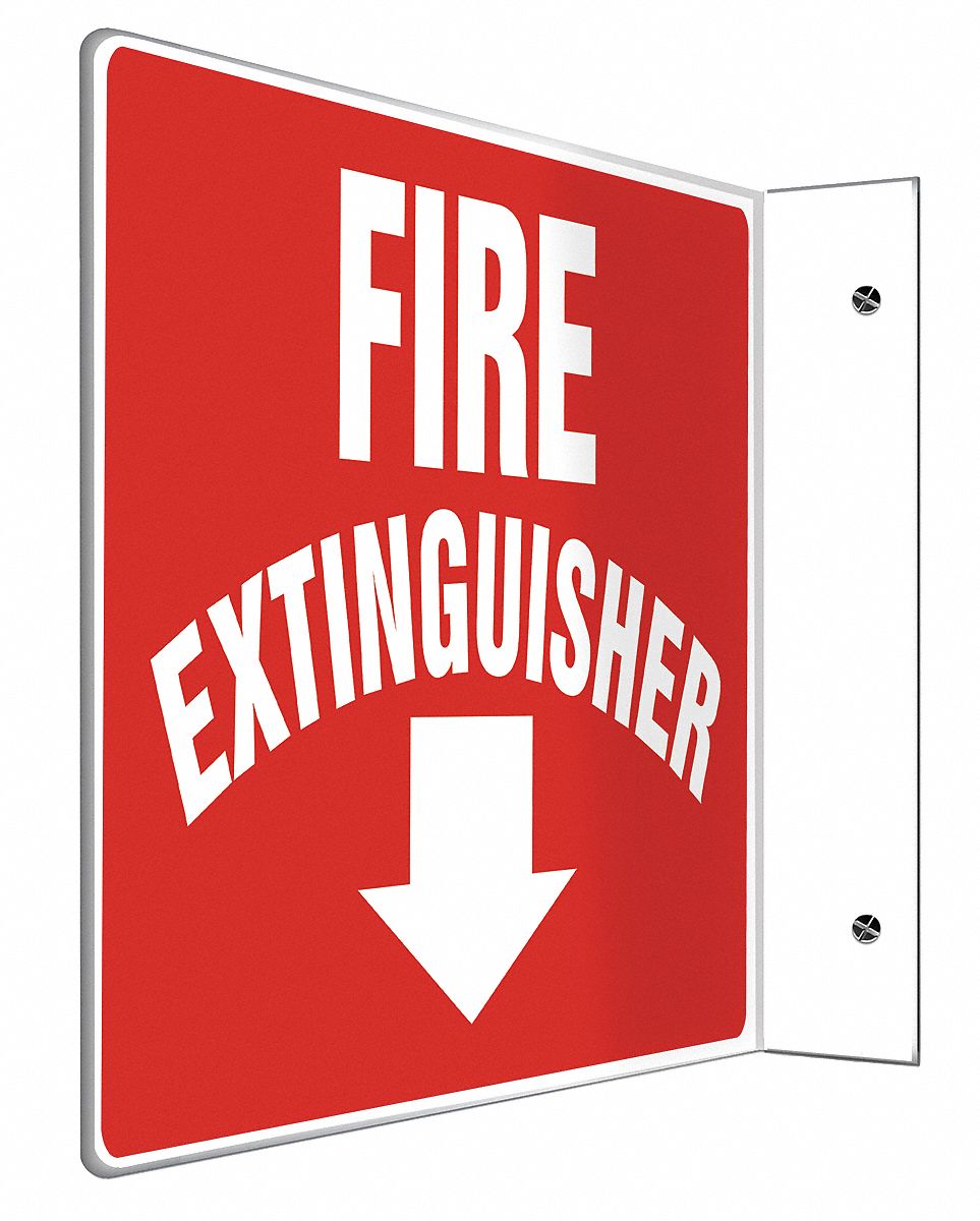 FIRE EQUIPMENT SIGN, NO HEADER, PLASTIC, 8 IN X 12 IN, WITH MOUNTING HOLES, L-SHAPED, NOT RETROREFLECTIVE