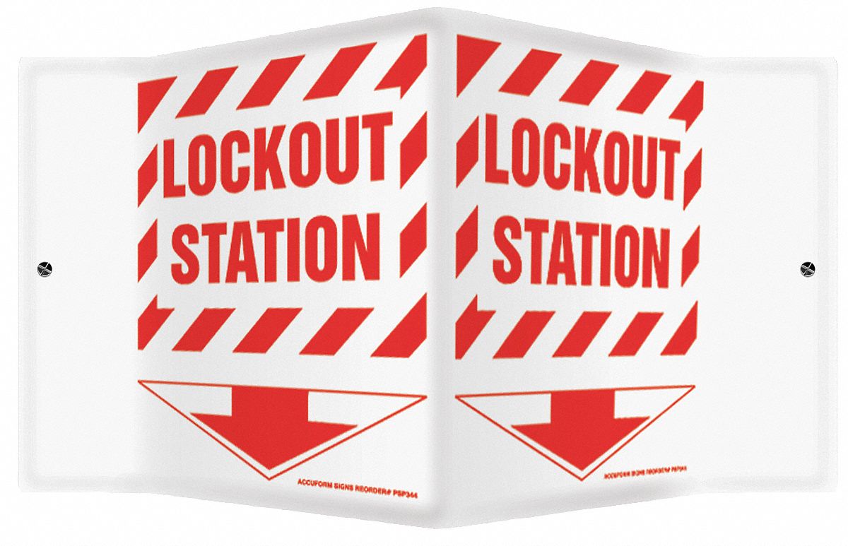 Sign,Lockout Station,8x18 In.