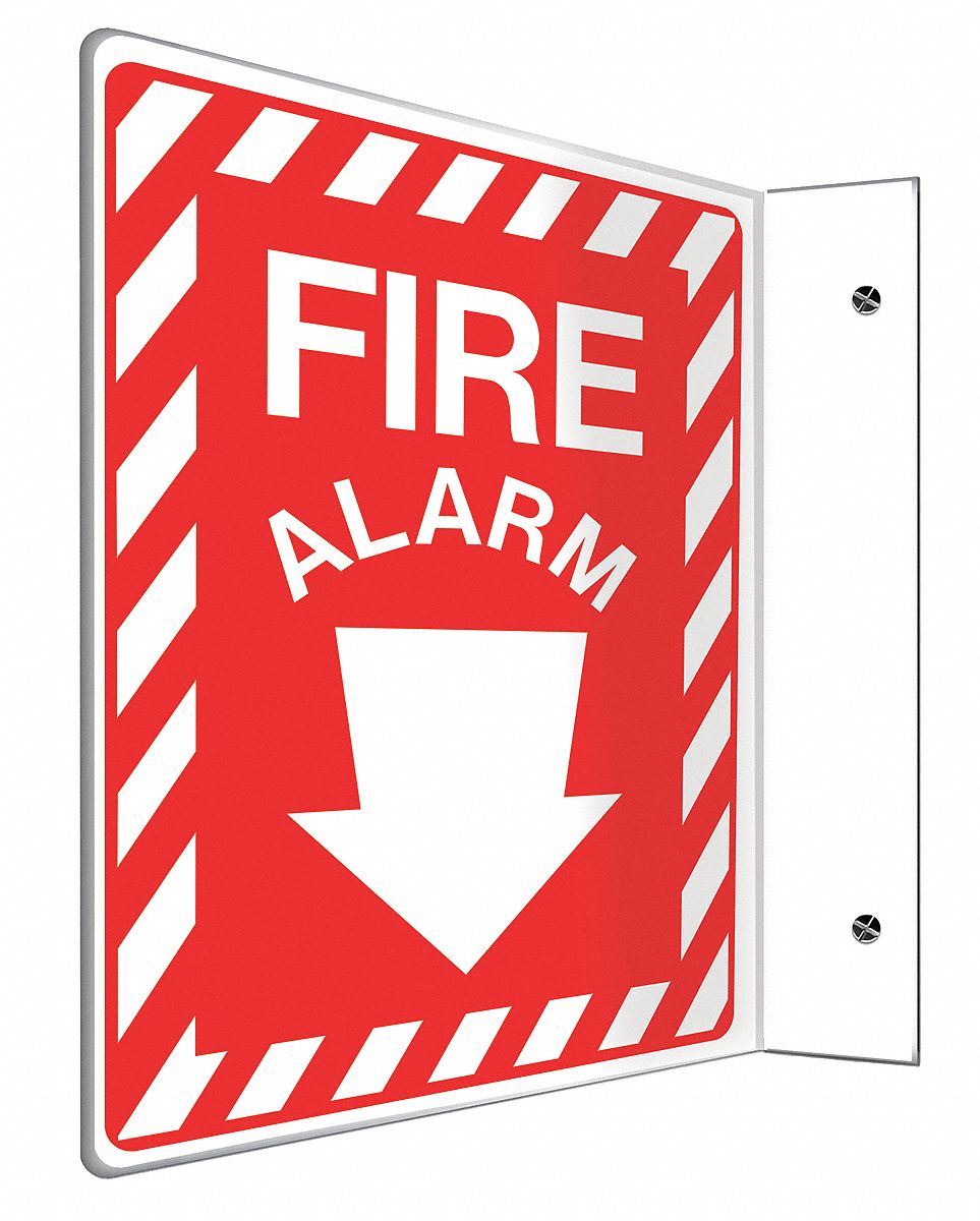 Sign,Fire Alarm,12x9 In.