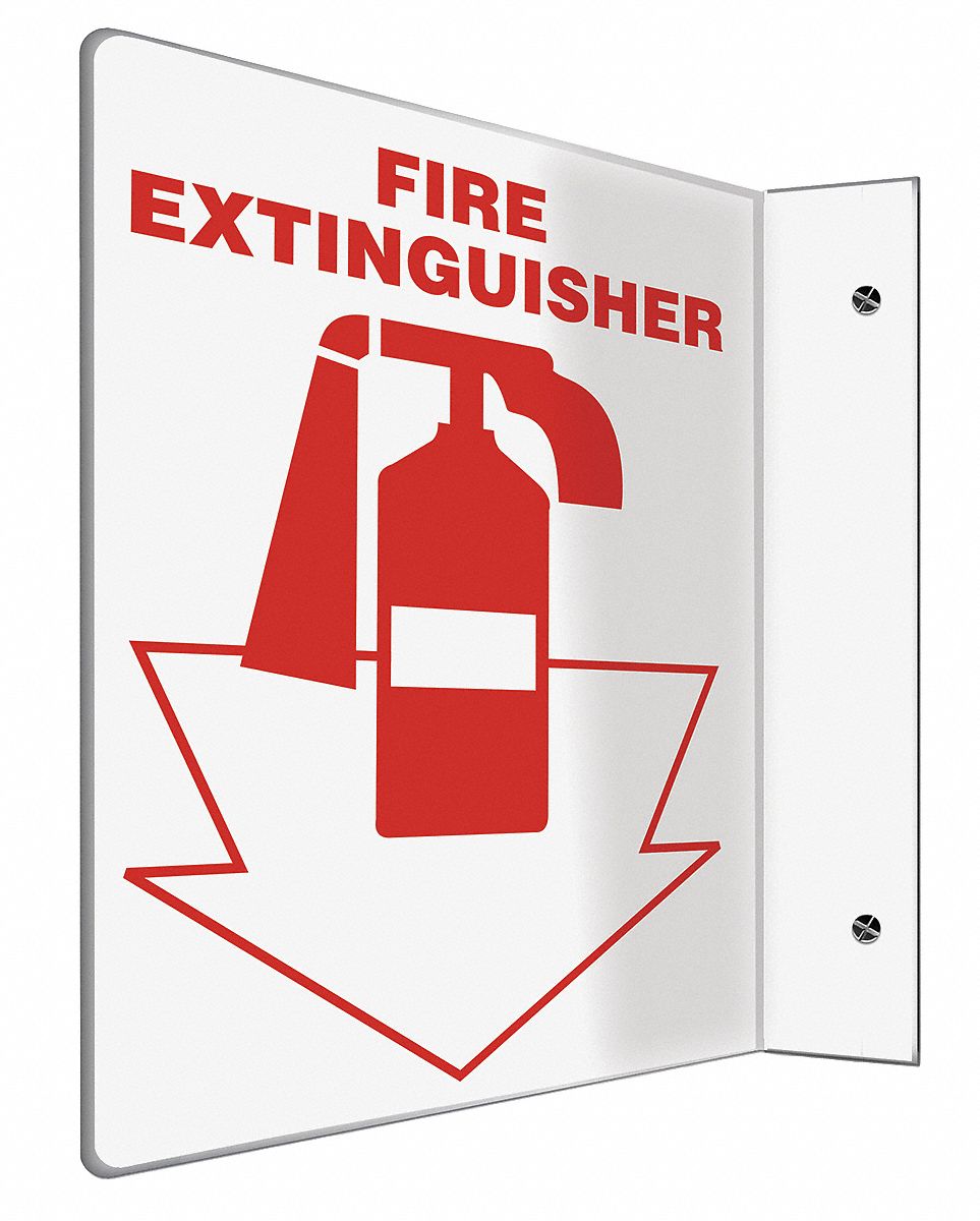 FIRE EQUIPMENT SIGN, NO HEADER, PLASTIC, 12 IN X 9 IN, WITH MOUNTING HOLES, L-SHAPED, NOT RETROREFLECTIVE