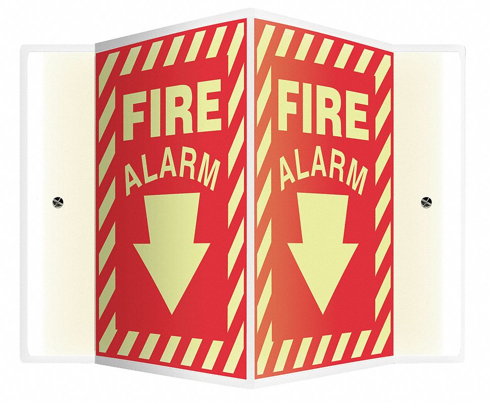 Sign,Fire Alarm,12x14 In.