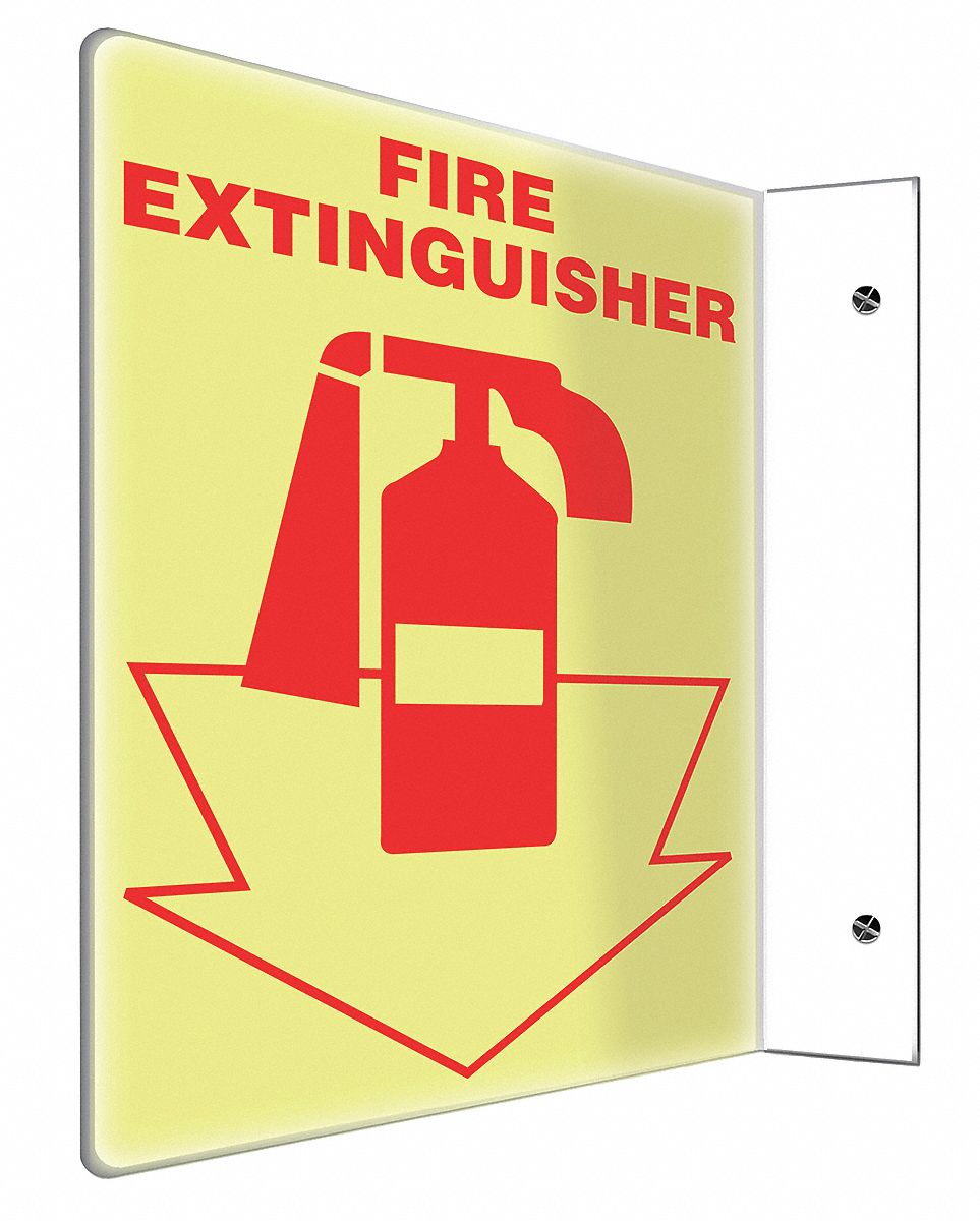 FIRE EQUIPMENT SIGN, NO HEADER, PLASTIC, 12 IN X 9 IN, WITH MOUNTING HOLES, L-SHAPED, NOT RETROREFLECTIVE