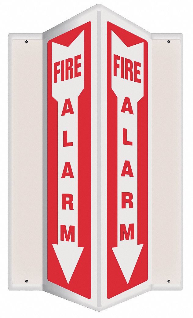Sign,Fire Alarm,18x7-1/2 In.