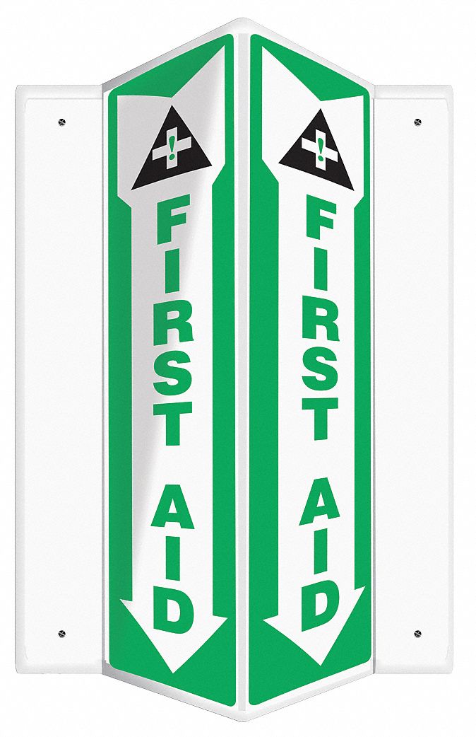 Sign,First Aid,18x7-1/2 In.