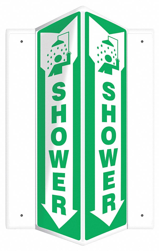 V-SHAPE PROJECTION SIGN, PLASTIC, 7½ IN WIDTH, 18 IN HEIGHT, WHITE