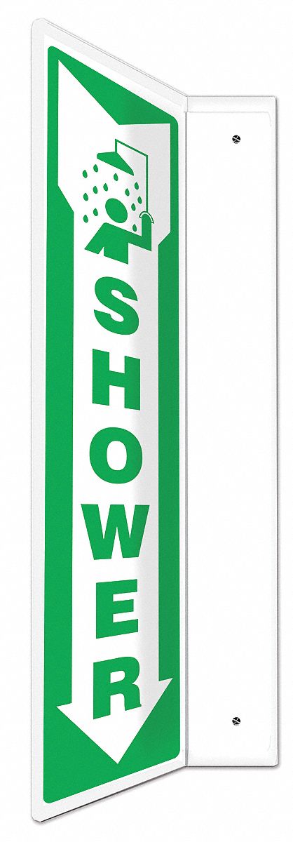 L-SHAPE PROJECTION SIGN, PLASTIC, 4 IN WIDTH, 18 IN HEIGHT, WHITE, WITH MOUNTING HOLES, L-SHAPED