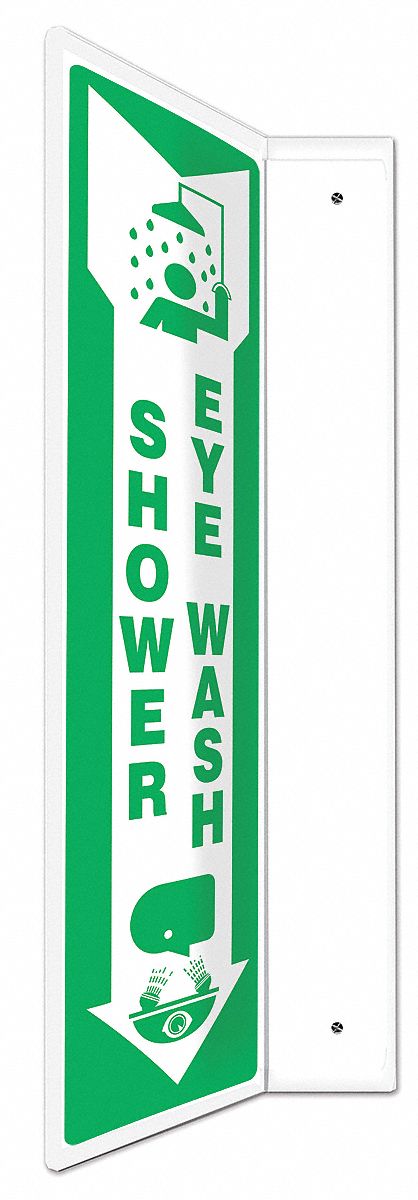 L-SHAPE PROJECTION SIGN, PLASTIC, 4 IN WIDTH, 18 IN HEIGHT, WHITE, WITH MOUNTING HOLES, L-SHAPED