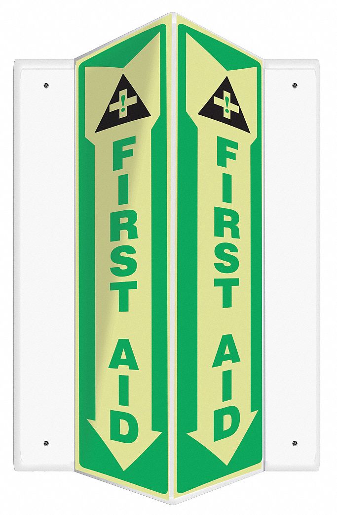 Sign,First Aid,18x7-1/2 In.