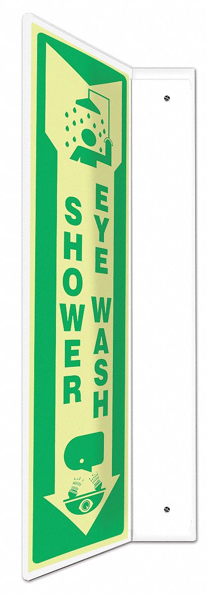 Sign,Shower Eye Wash,18x4 In.
