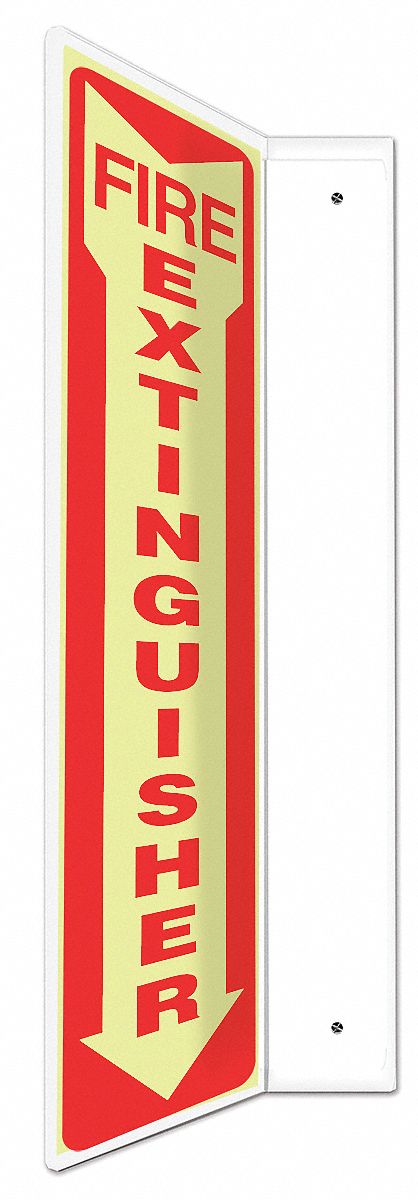 FIRE EQUIPMENT SIGN, NO HEADER, PLASTIC, 24 IN X 4 IN, WITH MOUNTING HOLES, L-SHAPED, NOT RETROREFLECTIVE